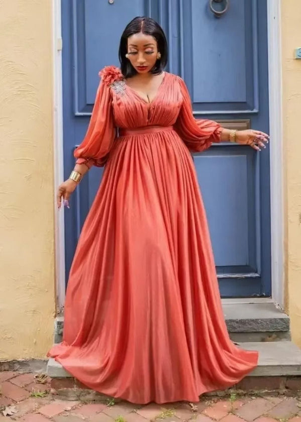 Robe terracotta mariage grande taille